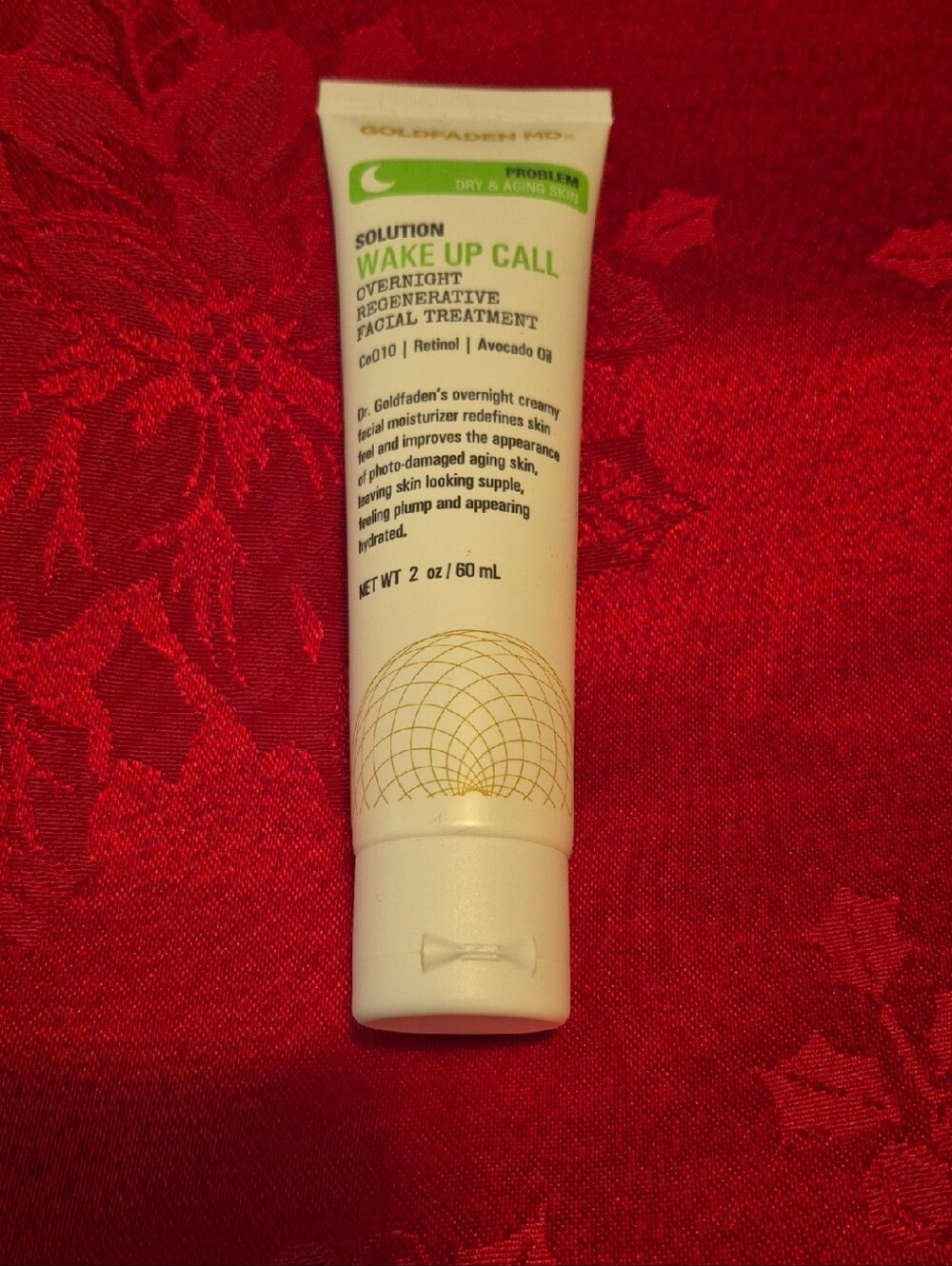 Wake Up Call Overnight Facial Treatment Tube - White with Green Accents